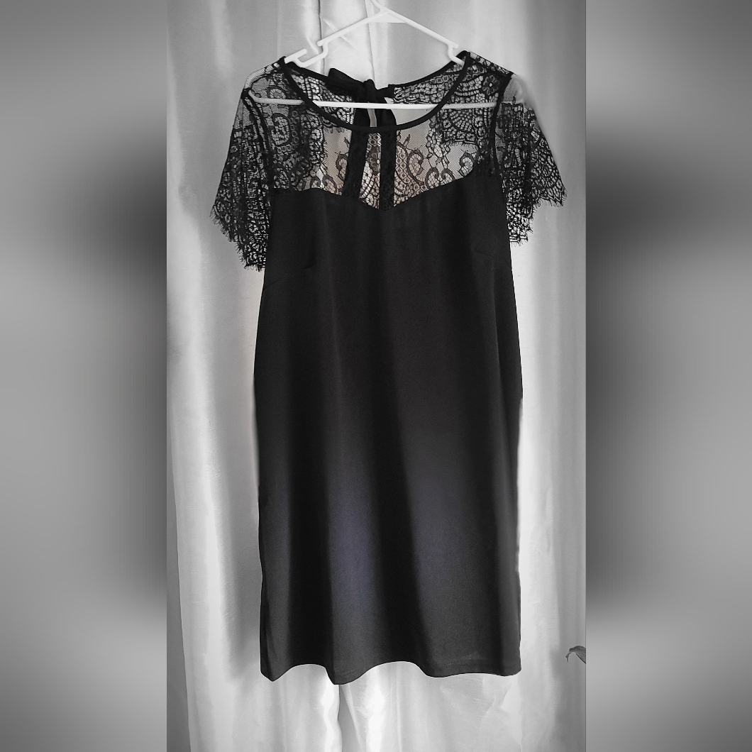Womens Dress, Black, Scalloped Lace Size 1x Or Size 14